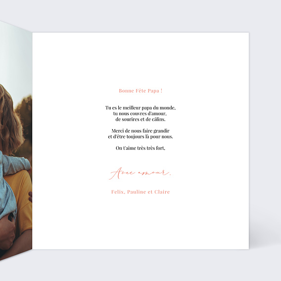 Carte fête des pères With Love Intérieur Droit