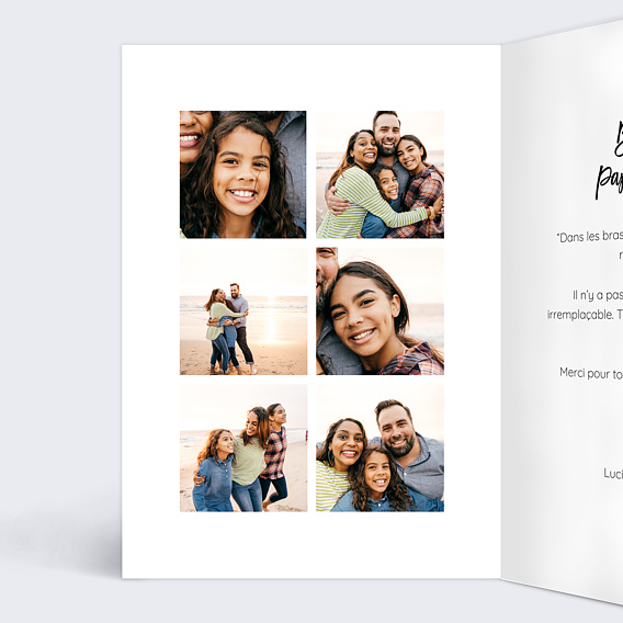 Carte fête des pères Belles Lettres Intérieur Gauche