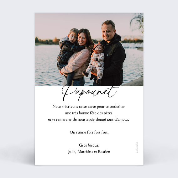 Carte fête des pères Pêle Mêle Verso