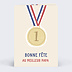 Carte fête des pères Médaille