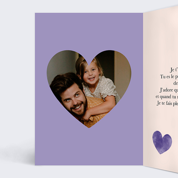 Carte fête des pères Éclats de Coeurs Intérieur Gauche