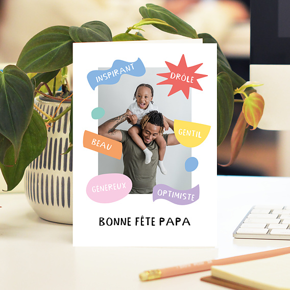 Carte fête des pères Formes de Couleur Après 1