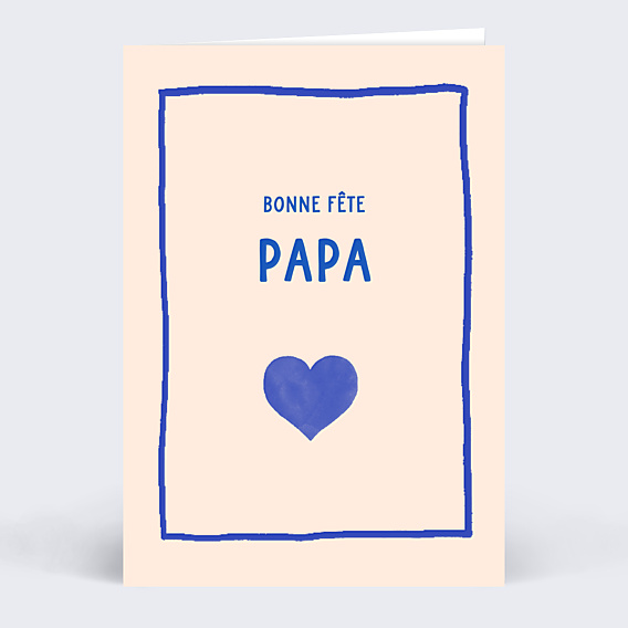 Fête des Pères  Coeur Simple Bleu