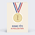 Carte fête des pères Médaille