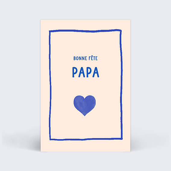 Fête des Pères Coeur Simple Bleu