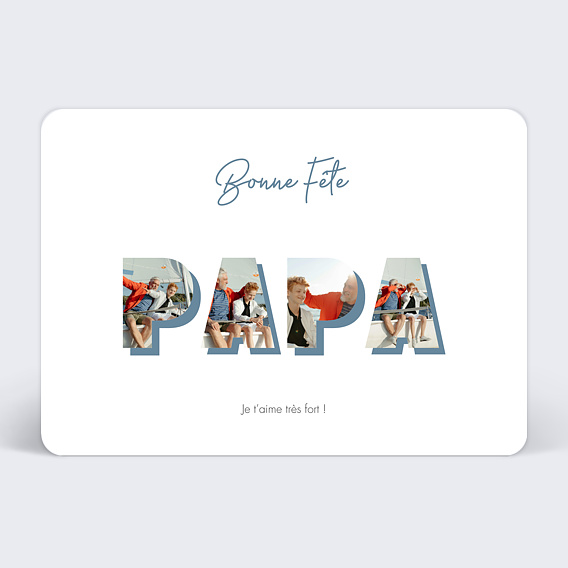 Carte fête des pères Lettres Papa Recto