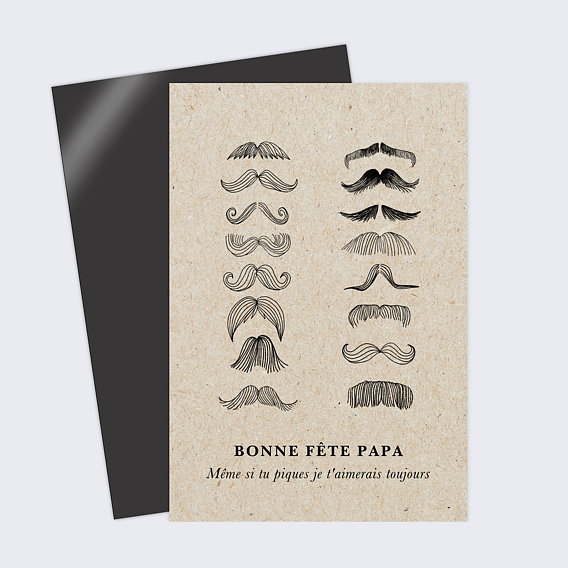 Carte fête des pères Papa moustache