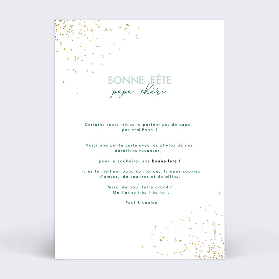 Carte fête des pères Festif Verso
