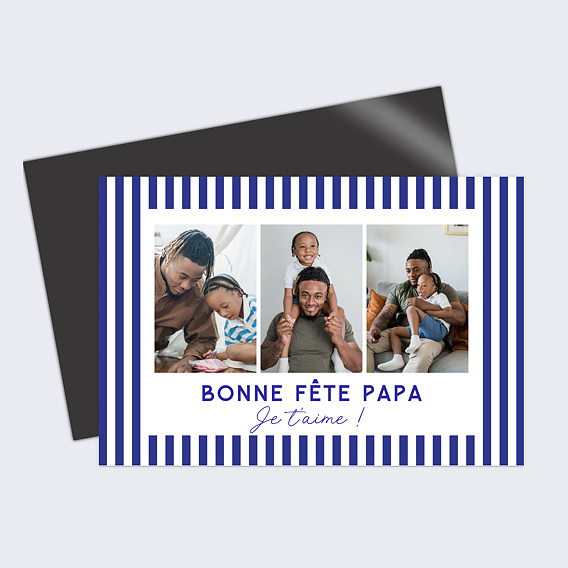 Carte fête des pères Traits Bleus