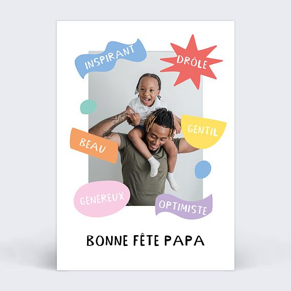 Carte fête des pères Formes de Couleur