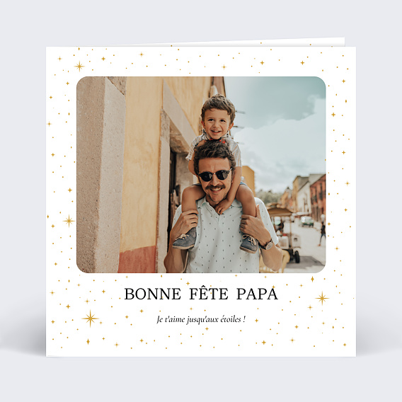 Carte fête des pères Papa Étoilé Recto