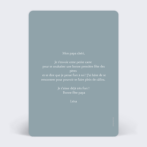 Carte fête des pères Échographie Originale Verso