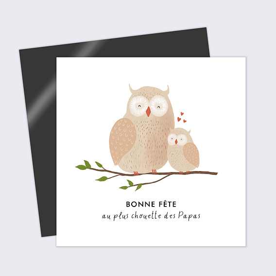 Carte fête des pères Chouette Papa