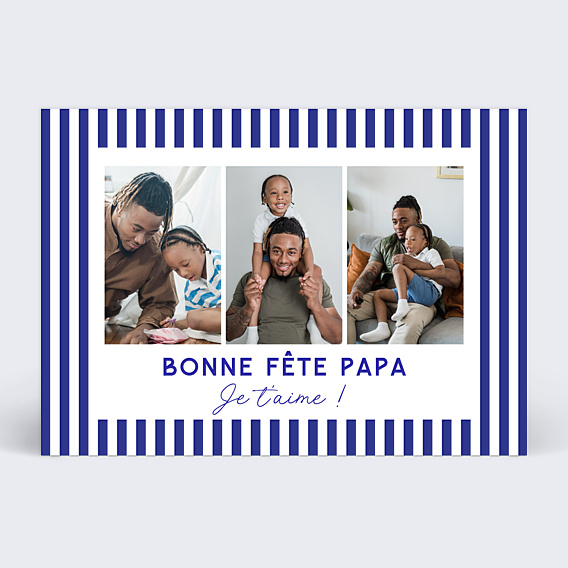 Carte fête des pères Traits Bleus