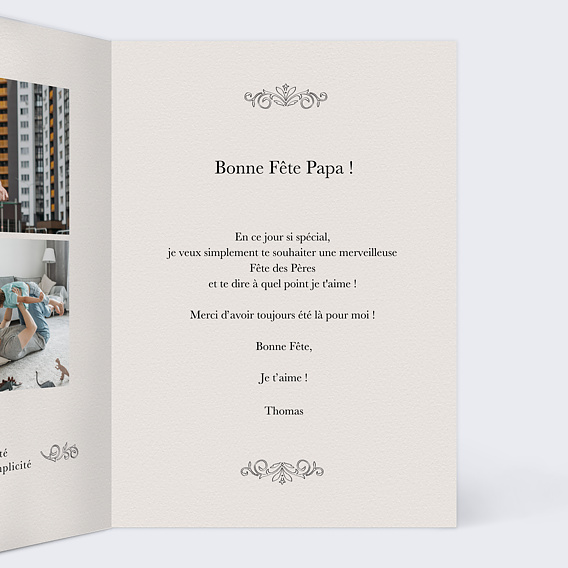 Carte fête des pères Journal de Papa Intérieur Droit