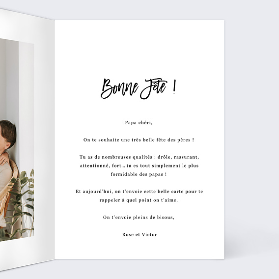 Carte fête des pères Multiphoto Chic Intérieur Droit