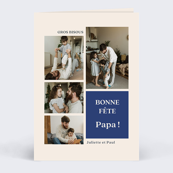Carte fête des pères Joli Bleu