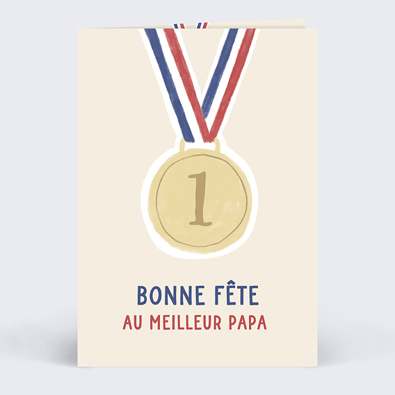 Carte fête des pères Médaille