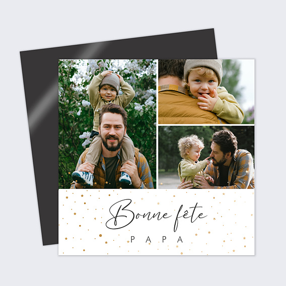 Carte fête des pères Pétillant Recto