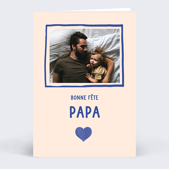Carte fête des pères Coeur Simple Recto