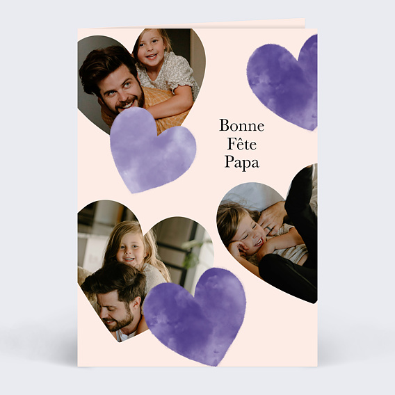 Carte fête des pères Éclats de Coeurs Recto