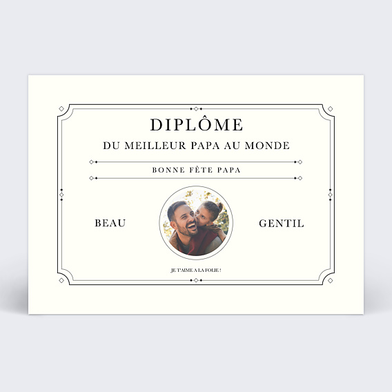 Carte fête des pères Le diplôme