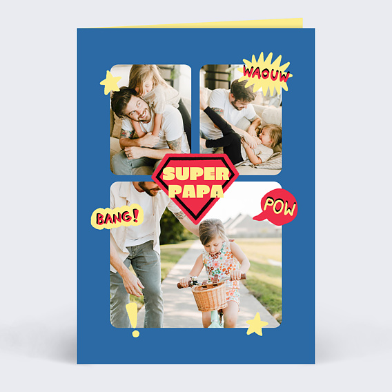 Carte fête des pères Papa héros