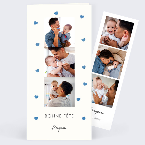 Carte fête des pères Petits coeurs