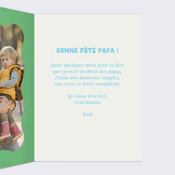 Carte fête des pères Cœur iconique Intérieur Droit