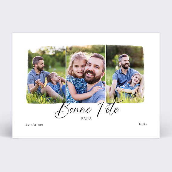 Carte fête des pères Trois photos