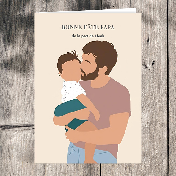 Fête des Pères  Portrait en illustration minimaliste