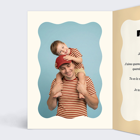 Carte fête des pères Rayures d'amour Intérieur Gauche