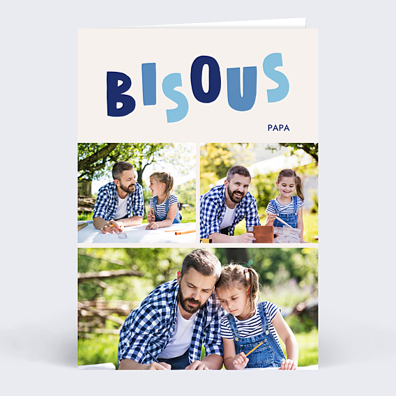 Carte fête des pères Bisous bisous