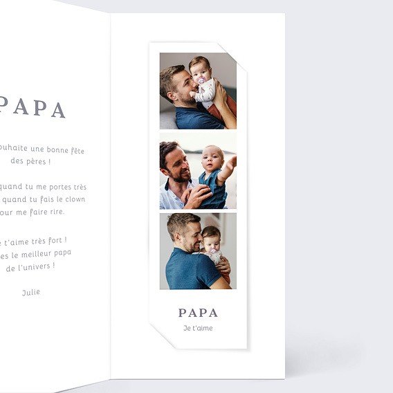 Carte fête des pères Pleine page minimaliste Intérieur Droit