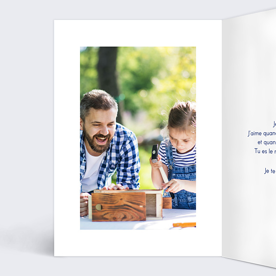 Carte fête des pères Bisous bisous Intérieur Gauche