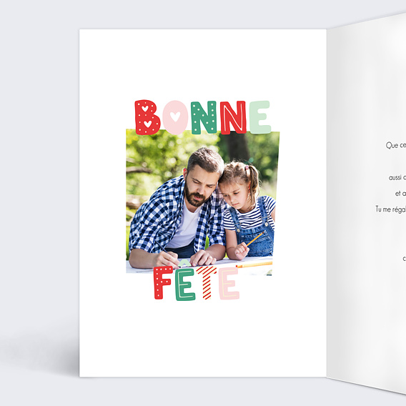 Carte fête des pères Patchwork Intérieur Gauche