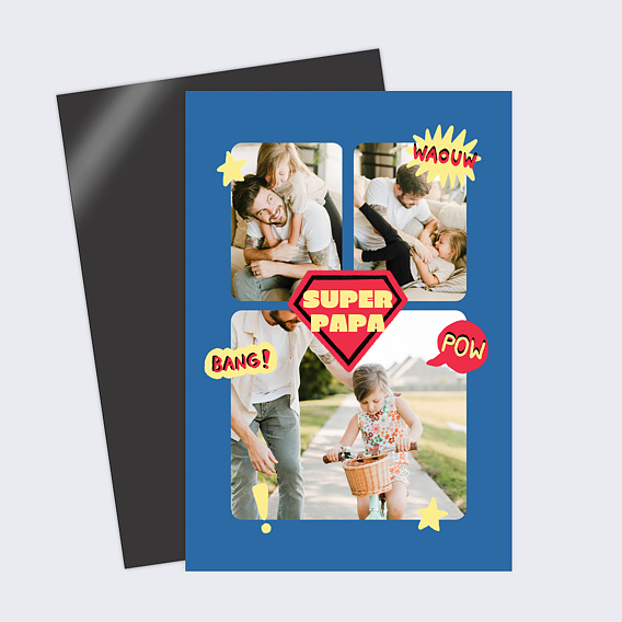 Carte fête des pères Papa héros