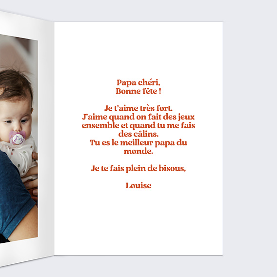 Carte fête des pères Wavy imparfait Intérieur Droit