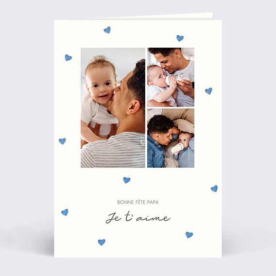 Carte fête des pères Petits coeurs