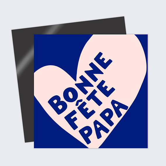 Carte fête des pères Typo coeur