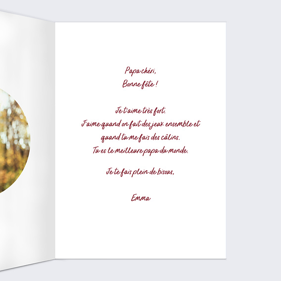 Carte fête des pères Red notes Intérieur Droit