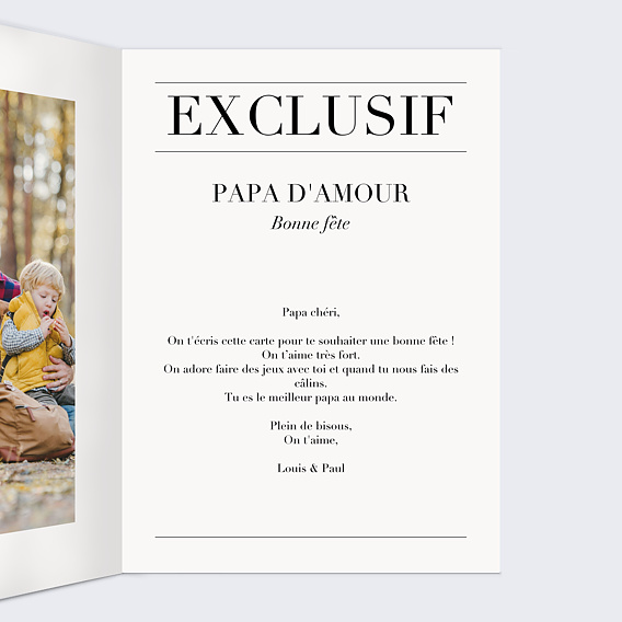 Carte fête des pères Magazine Intérieur Droit