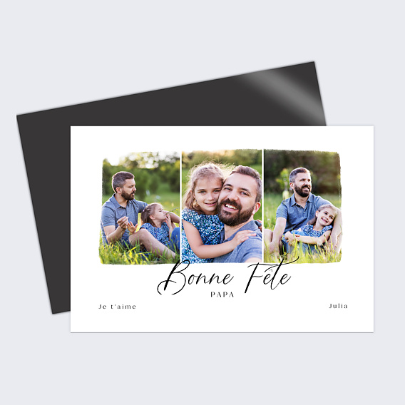 Carte fête des pères Trois photos