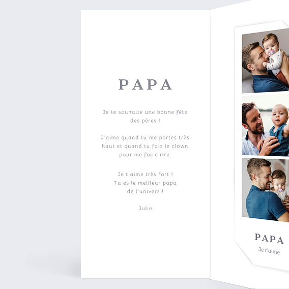 Carte fête des pères Pleine page minimaliste Intérieur Gauche