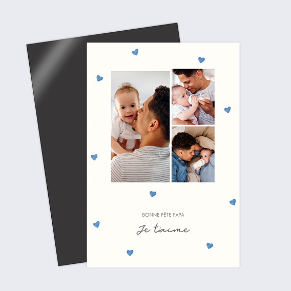 Carte fête des pères Petits coeurs