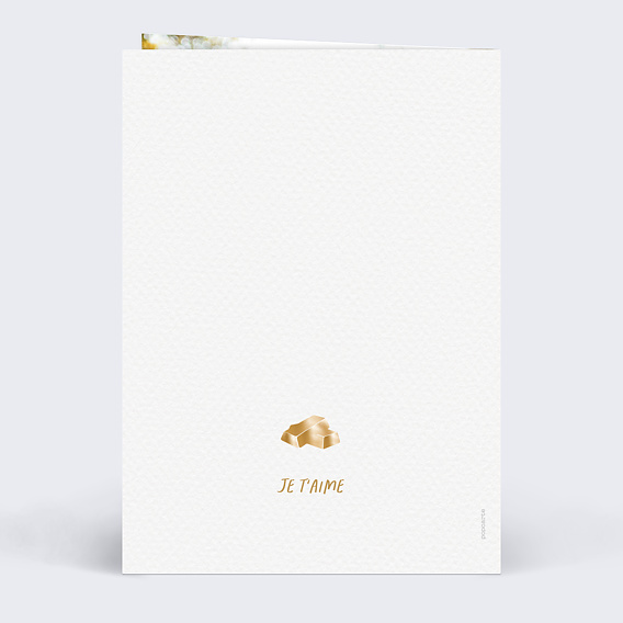 Carte fête des pères Papa en or Verso