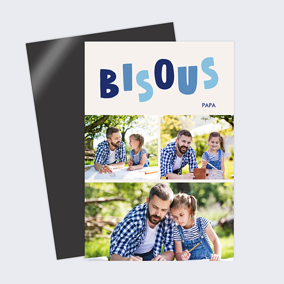 Carte fête des pères Bisous bisous