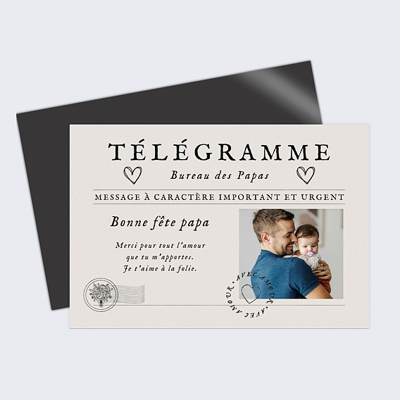 Carte fête des pères Télégramme