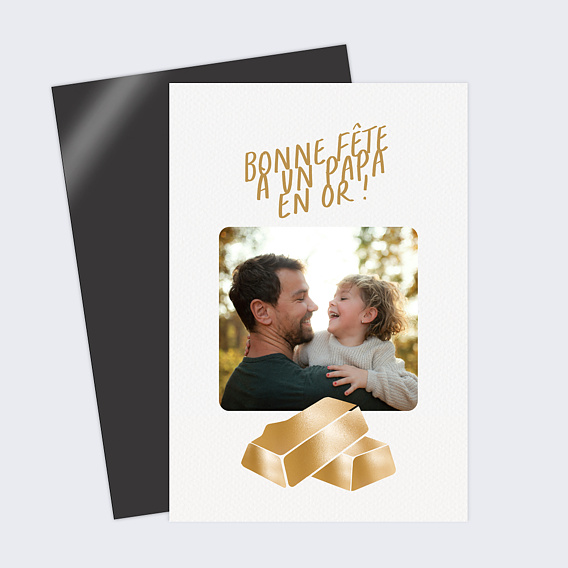 Carte fête des pères Papa en or