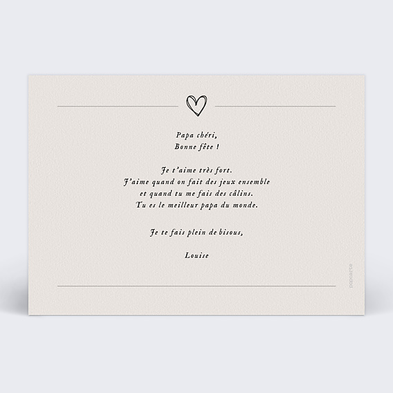 Carte fête des pères Télégramme Verso